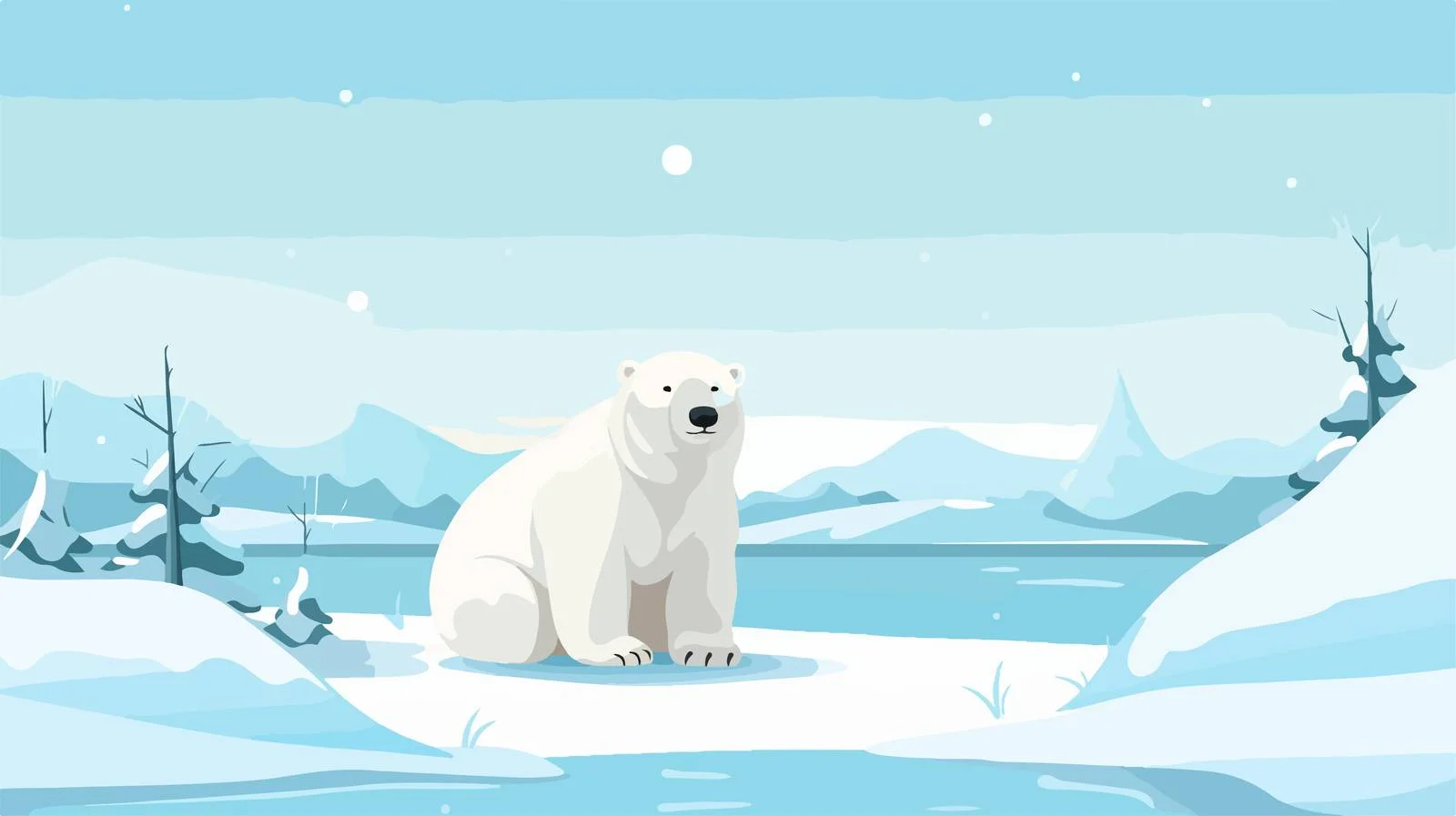 Majestic White Polar Bear on Blue Ice — free download from Dotvec