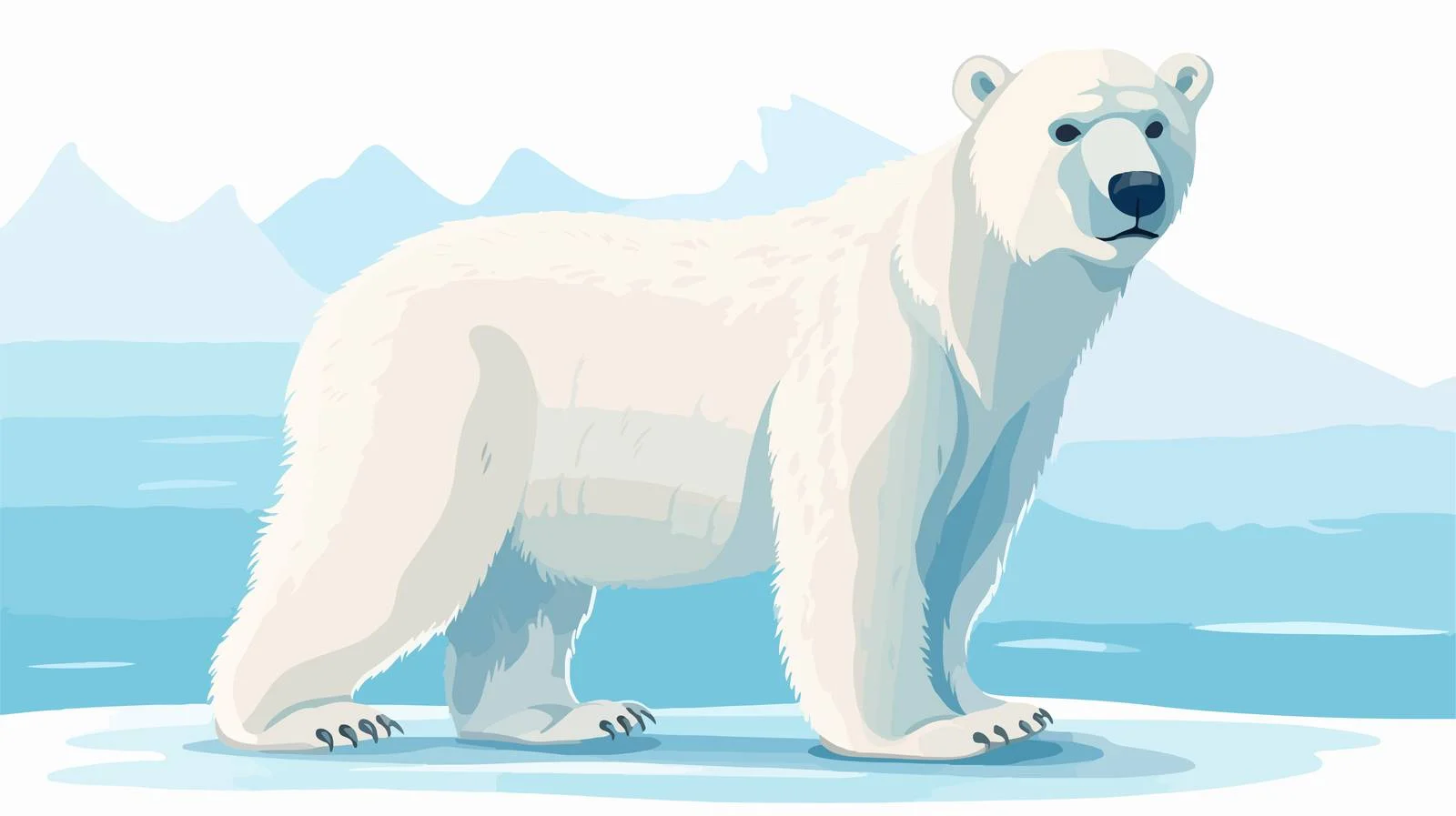 Majestic White Polar Bear on Icy Blue Winter Background — free download from Dotvec