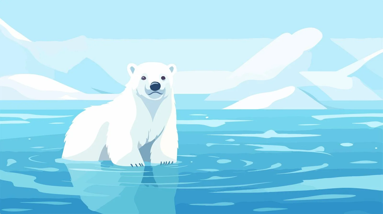 Majestic White Polar Bear on Icy Blue Winter Background – free arctic animal image from Dotvec