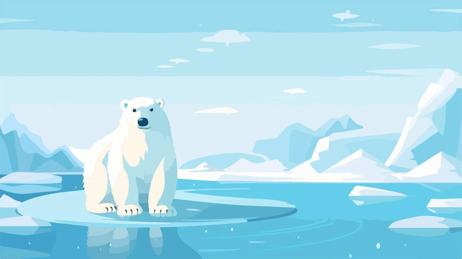 Majestic White Polar Bear on Blue Ice — free download from Dotvec
