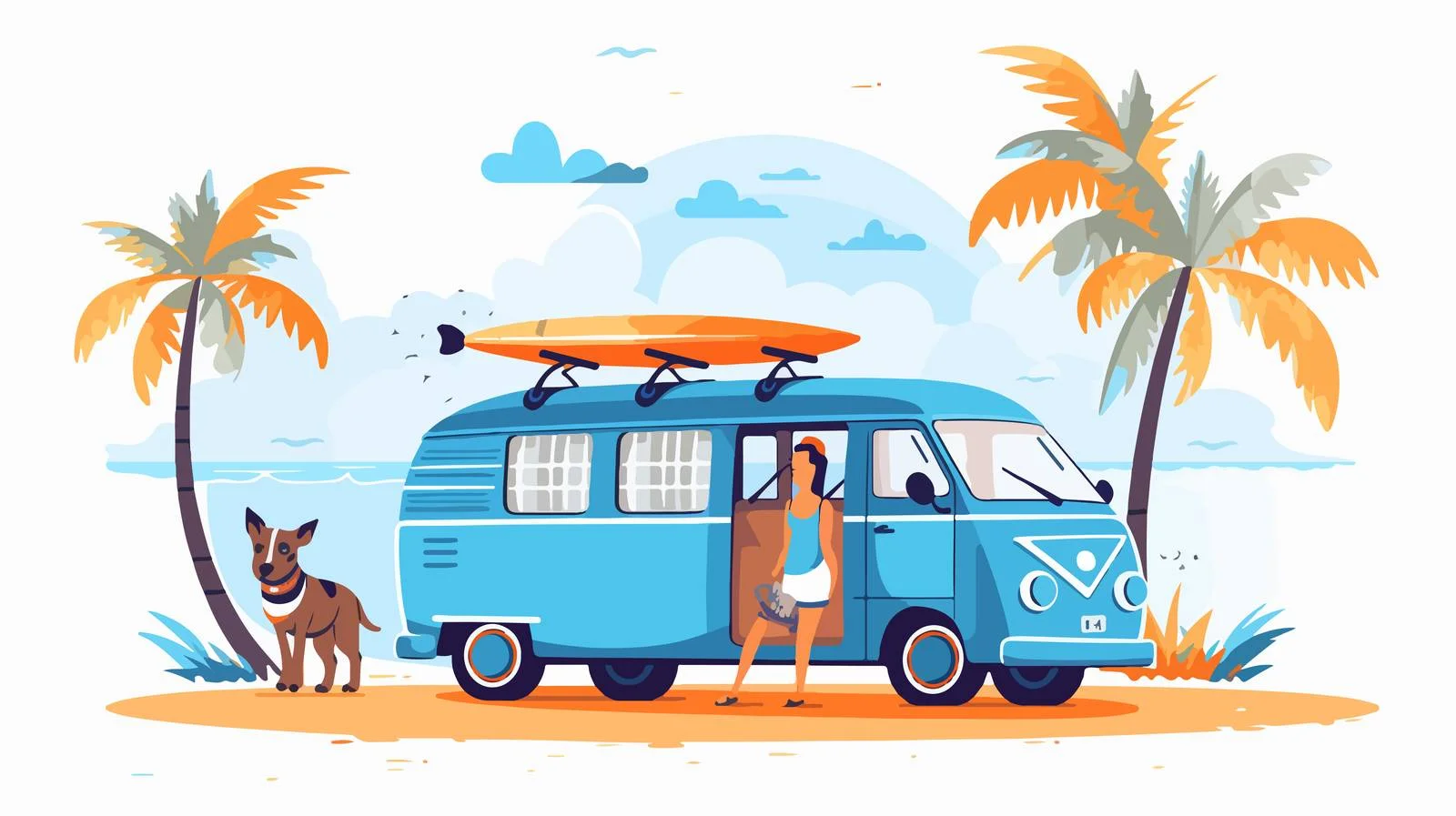 Summer Road Trip with Friends and Dog — free download from Dotvec