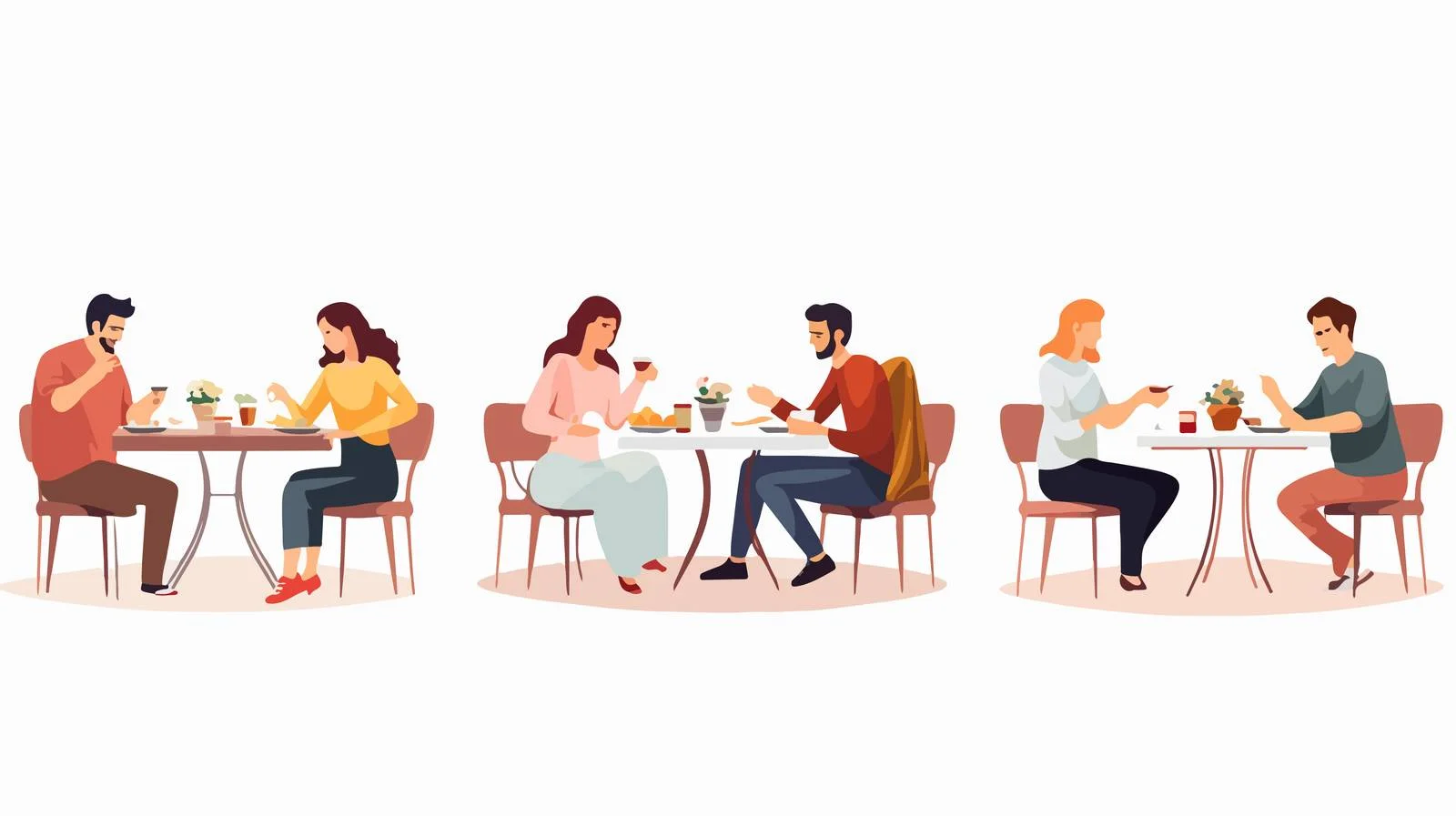 Gathering of Joyful Diners at Tables — free download from Dotvec
