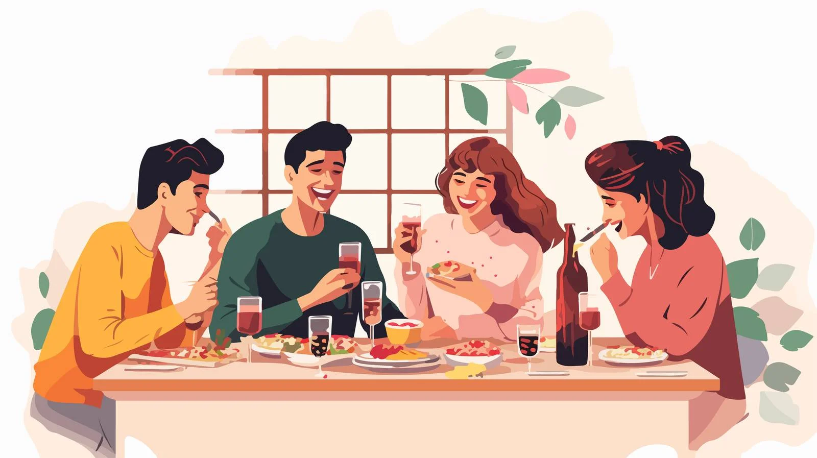 Elegant Dinner Party with Wine and Friends — free download from Dotvec