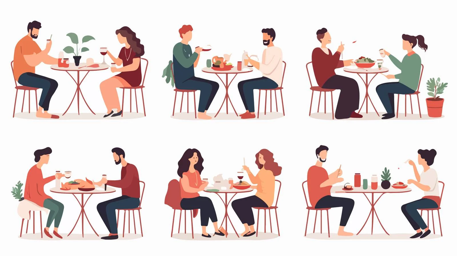 Joyful friends enjoying meal together — free download from Dotvec