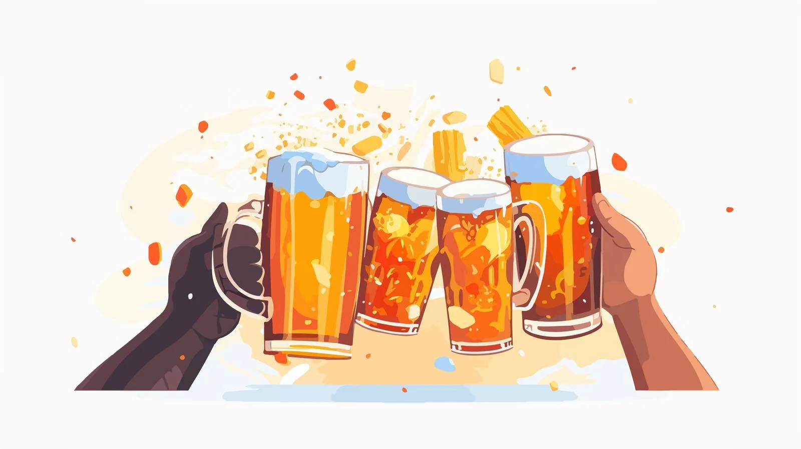 Group Cheers with Beer Glasses Celebrating — free download from Dotvec