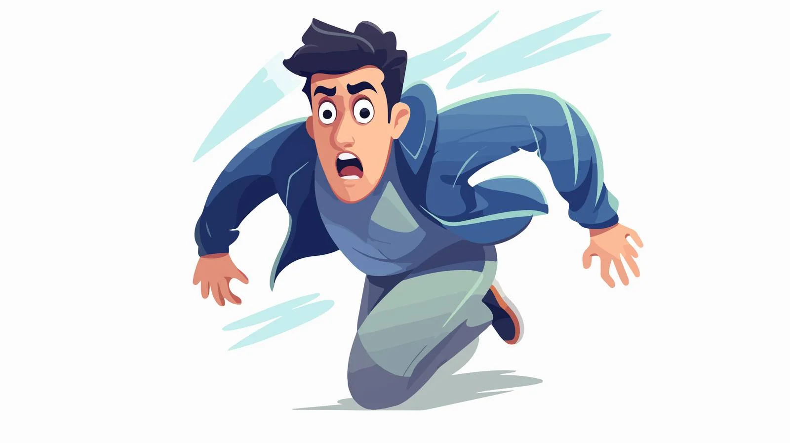 Terrified individual fleeing from imminent peril — free download from Dotvec