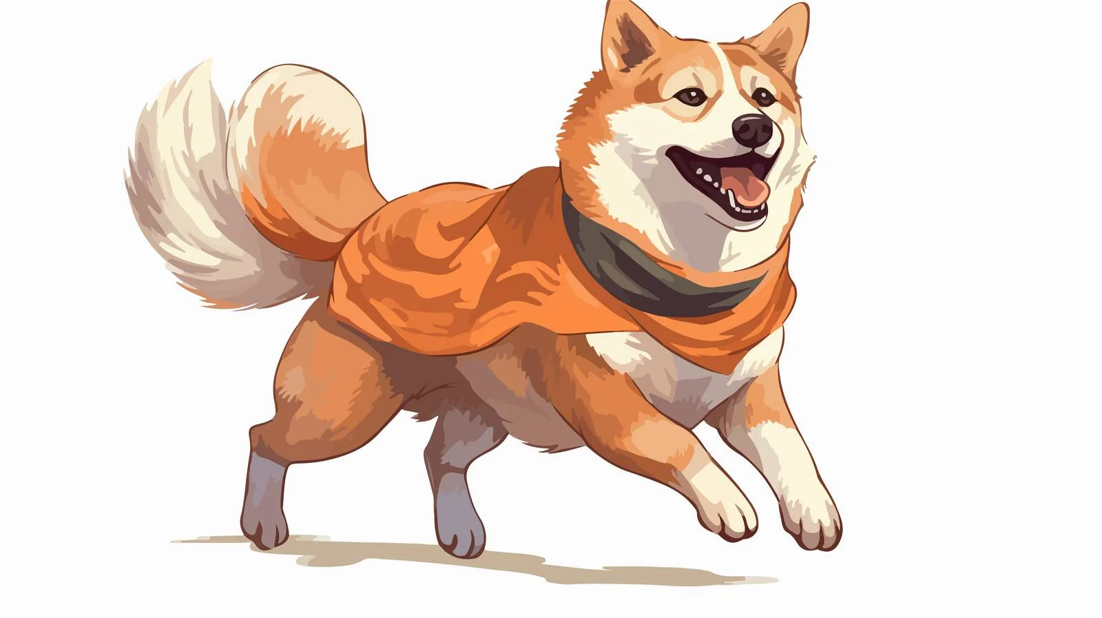 Playful Akita Inu in Dynamic Motion — free download from Dotvec