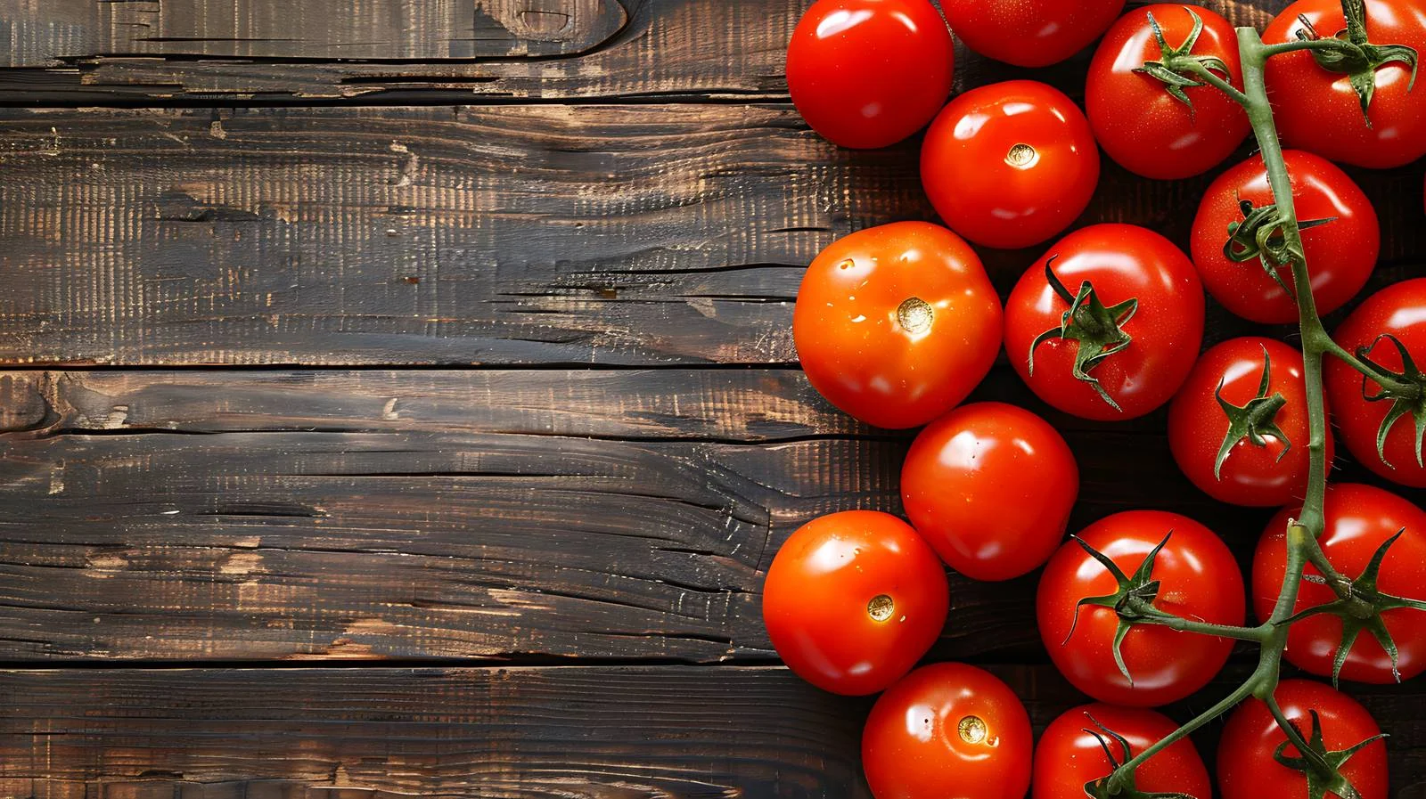 Fresh Tomato Assortment Arranged Overhead View — free download from Dotvec