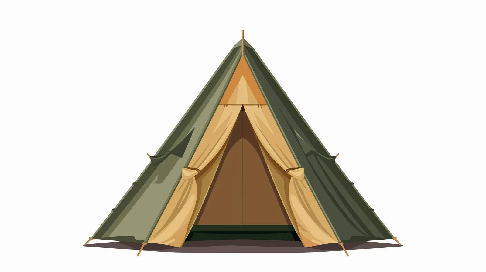 Canvas Pyramid Tent Front View Isolated — free download from Dotvec