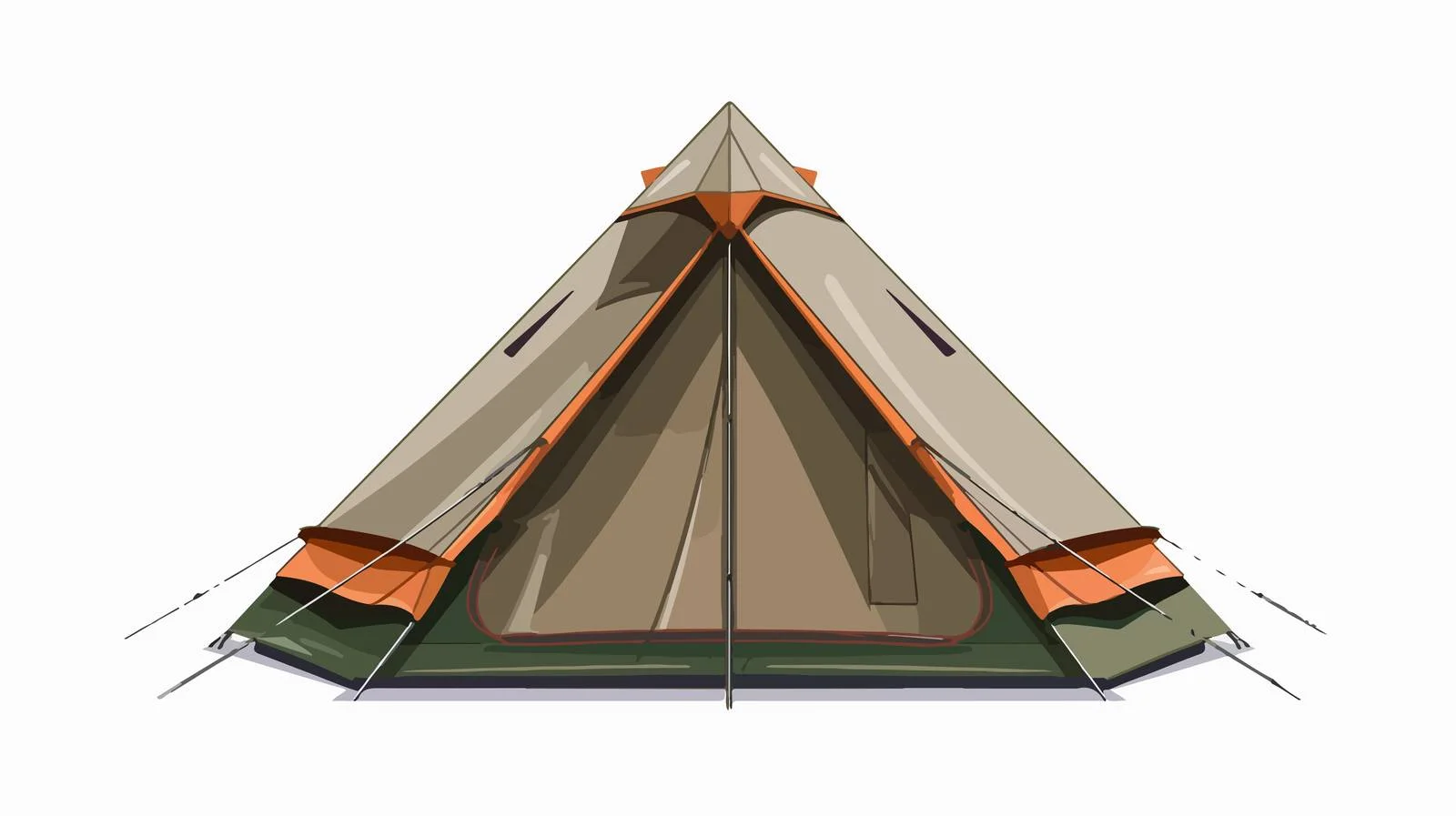 Canvas Pyramid Tent Isolated on White — free download from Dotvec