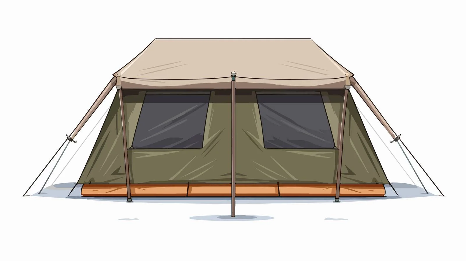 Isolated Canvas Tent with Flat Roof — free download from Dotvec