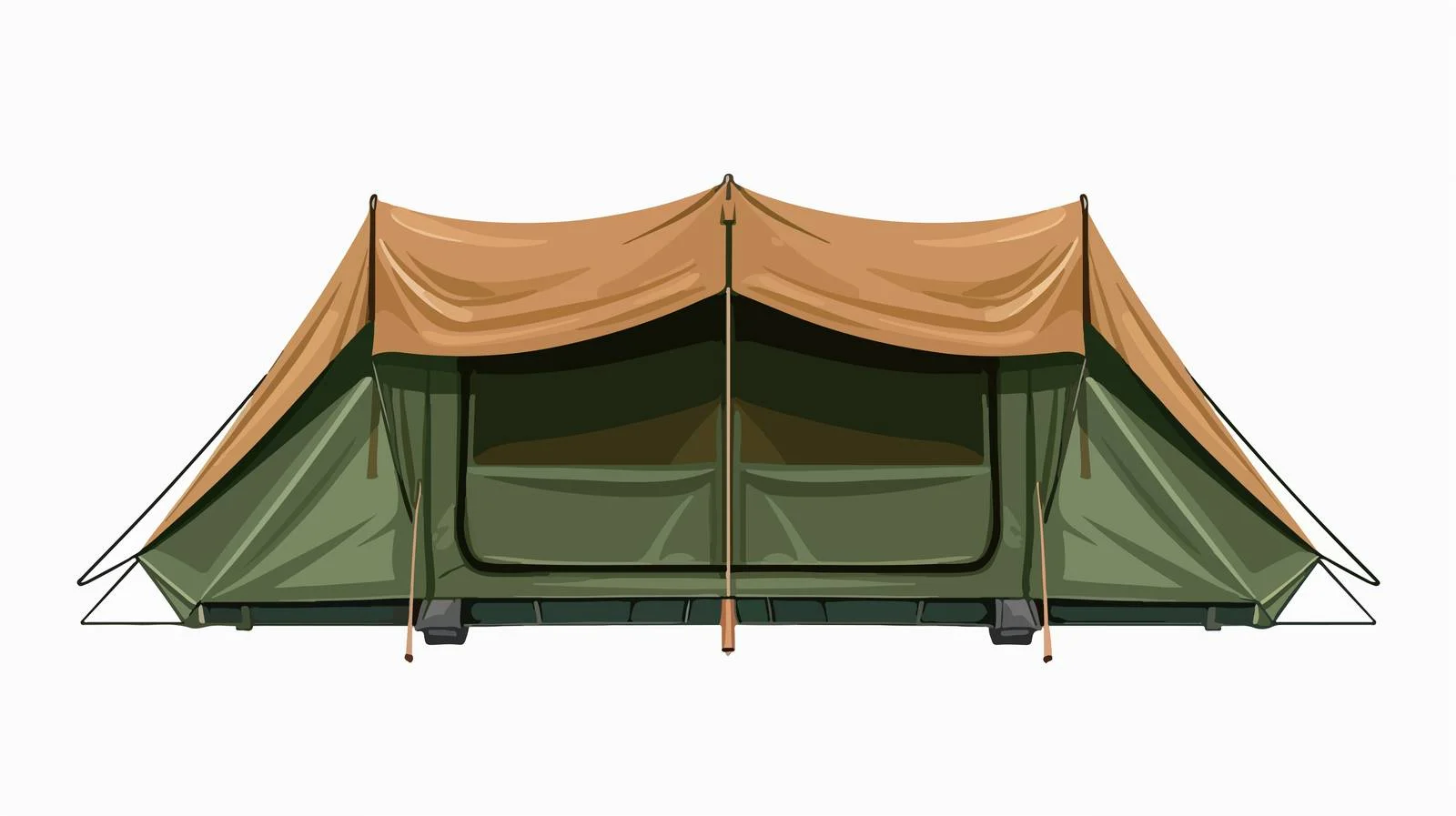 Isolated Canvas Tent with Flat Roof — free download from Dotvec