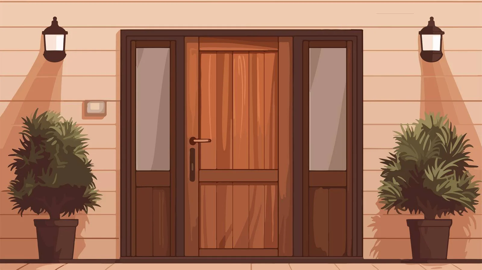 Traditional Wooden Door Outside Residential Property — free download from Dotvec