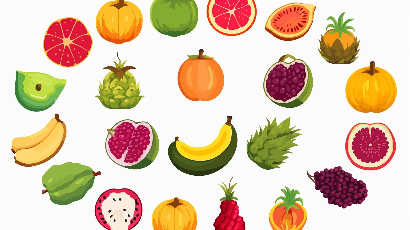 Tropical Circular Fruit Arrangement — free download from Dotvec