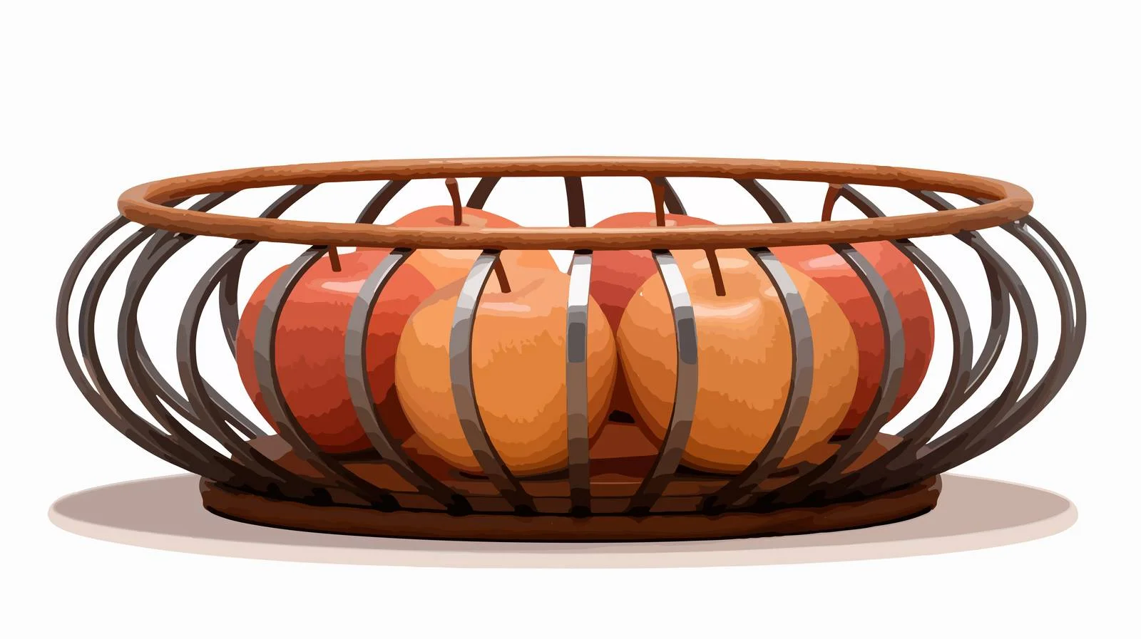 Elegant Metal and Wood Fruit Basket — free download from Dotvec