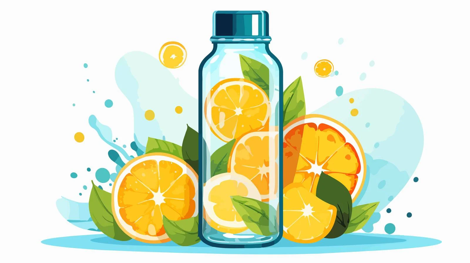 Refreshing Fruit-Infused Water in Reusable Bottle — free download from Dotvec