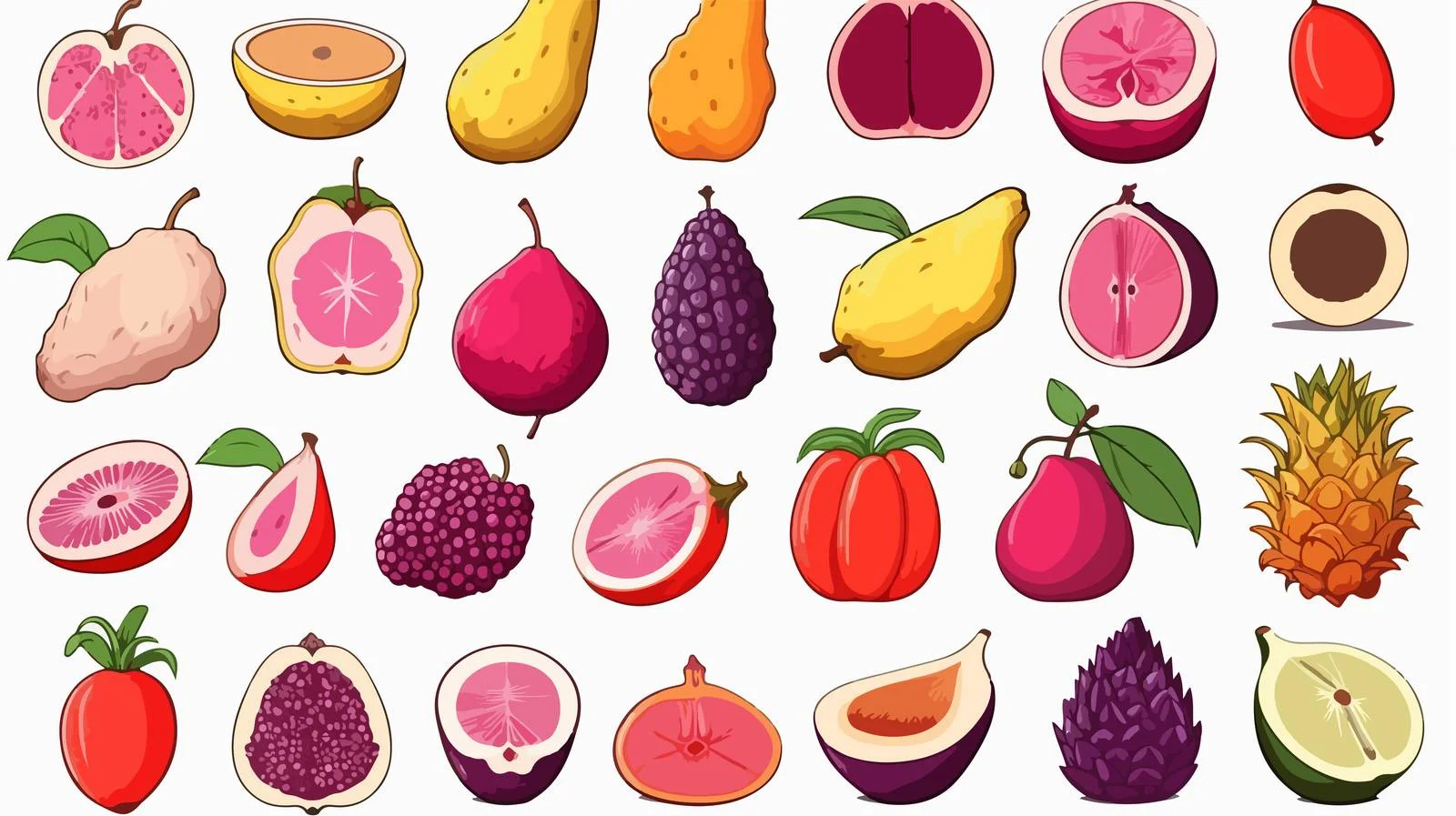 Hand-Drawn Tropical Fruits Set — free download from Dotvec