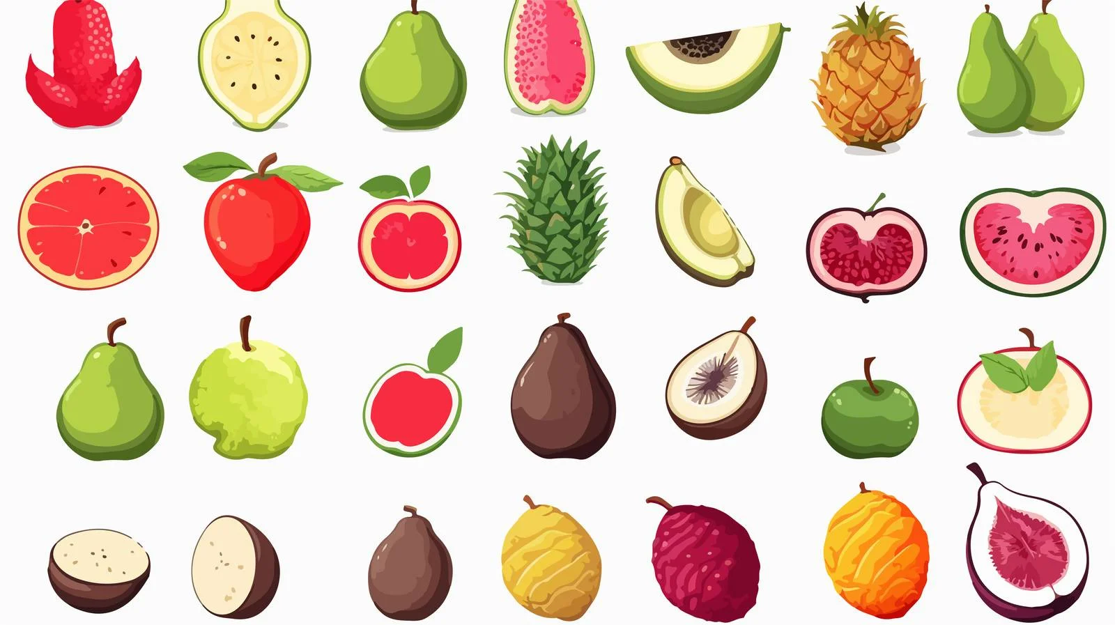 Hand-Drawn Tropical Fruit Set — free download from Dotvec