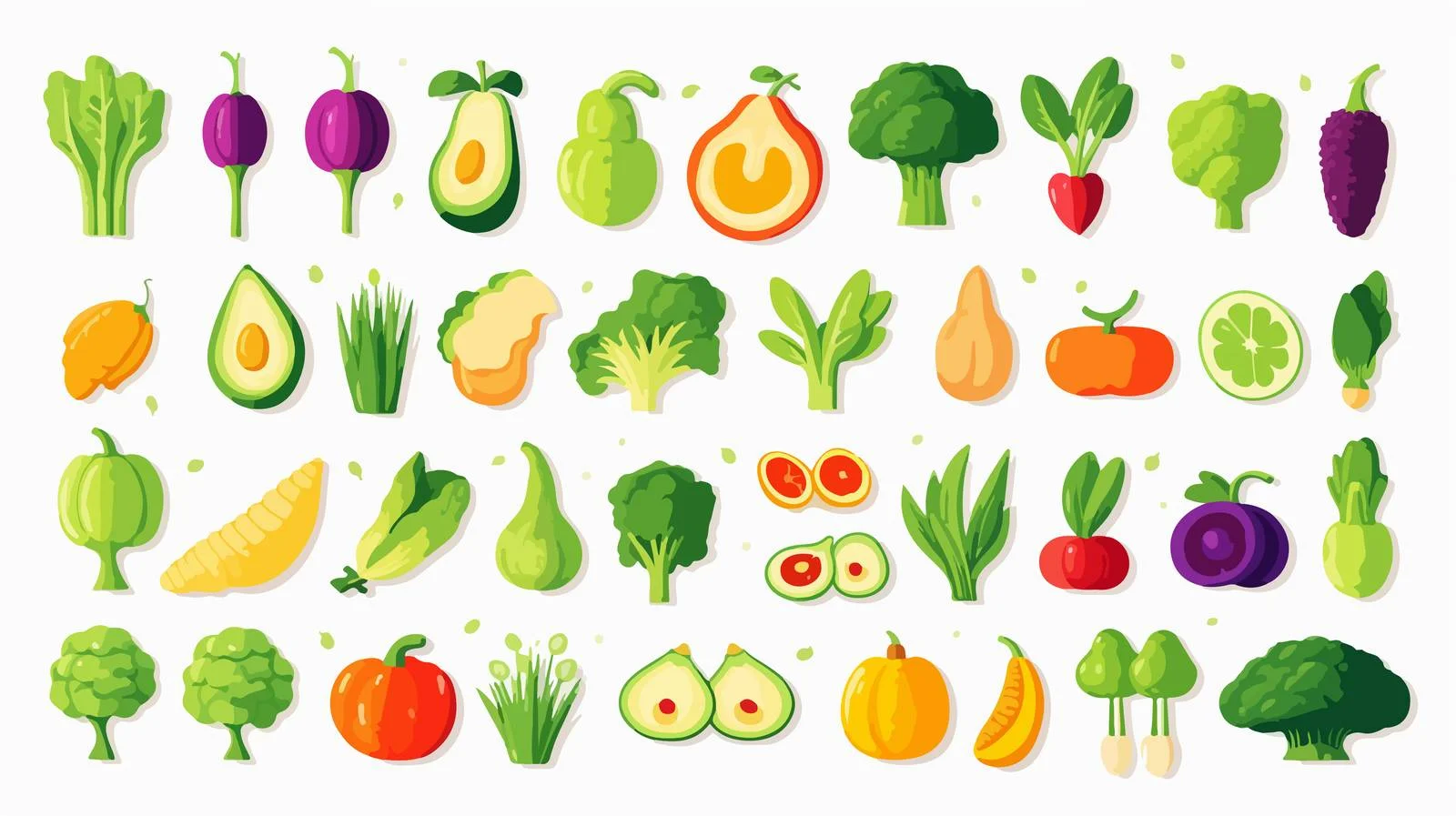 Vibrant Fruit and Vegetable Icon Collection — free download from Dotvec