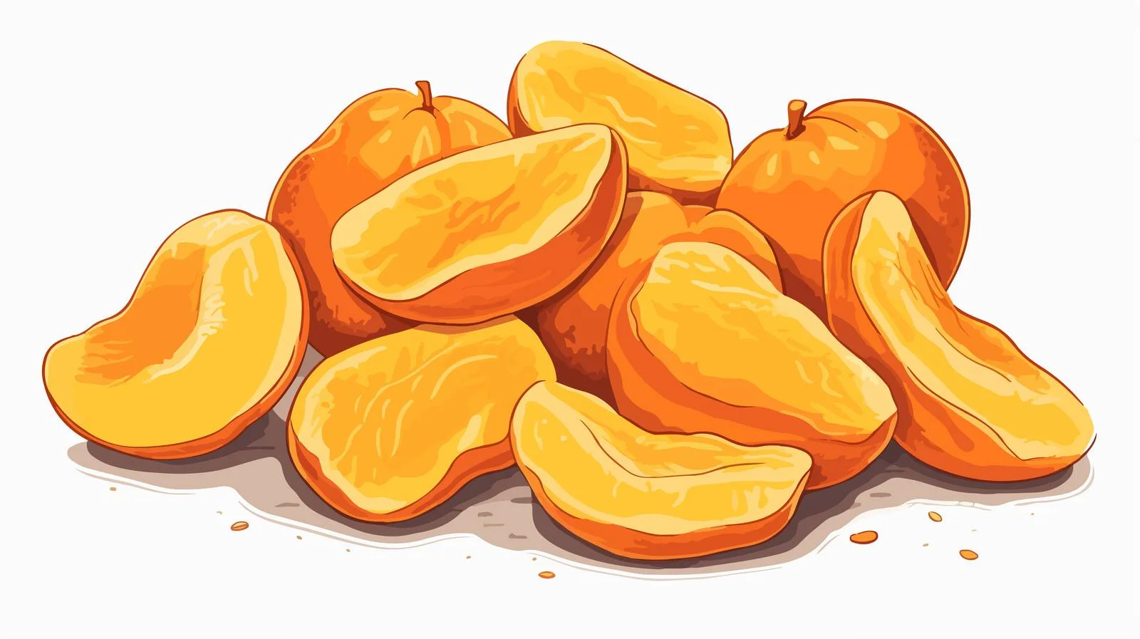 Realistic Apricot Wedges in Vintage Style – free wedges image from Dotvec