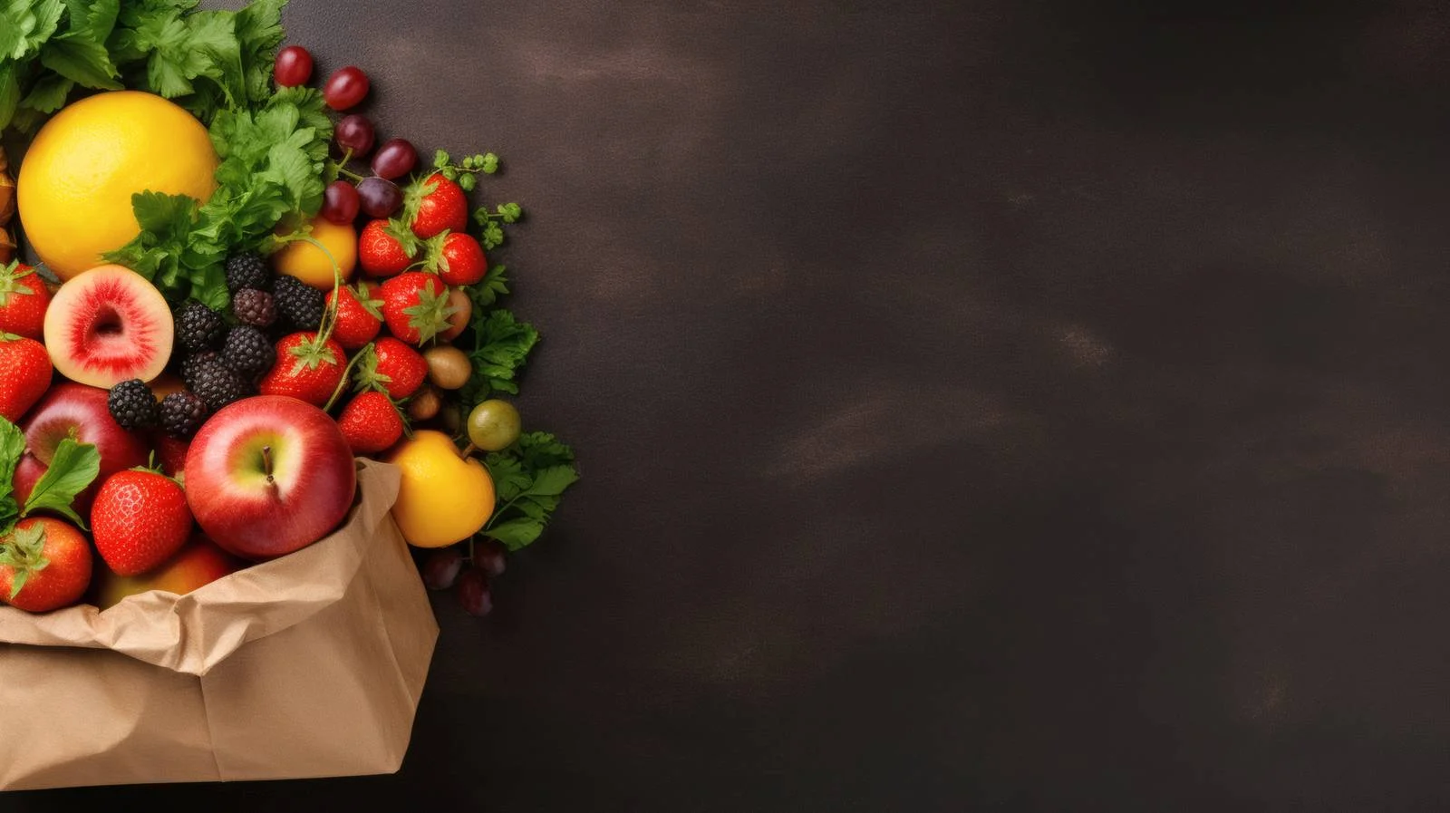 Assorted Fruits in Paper Bag on White — free download from Dotvec