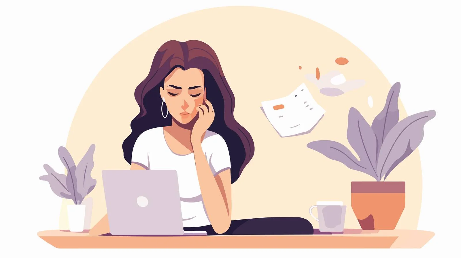 Woman's Frustration with Tablet Screen Glitching — free download from Dotvec