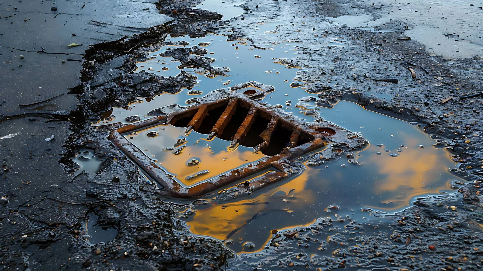 Spilled fuel and lubricants after vehicle accident — free download from Dotvec