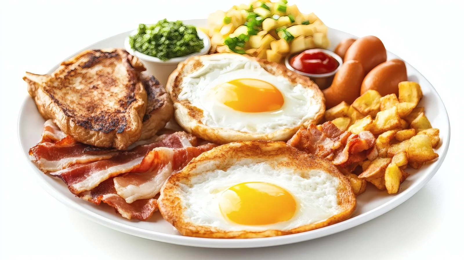 Classic American Breakfast on White Background — free download from Dotvec