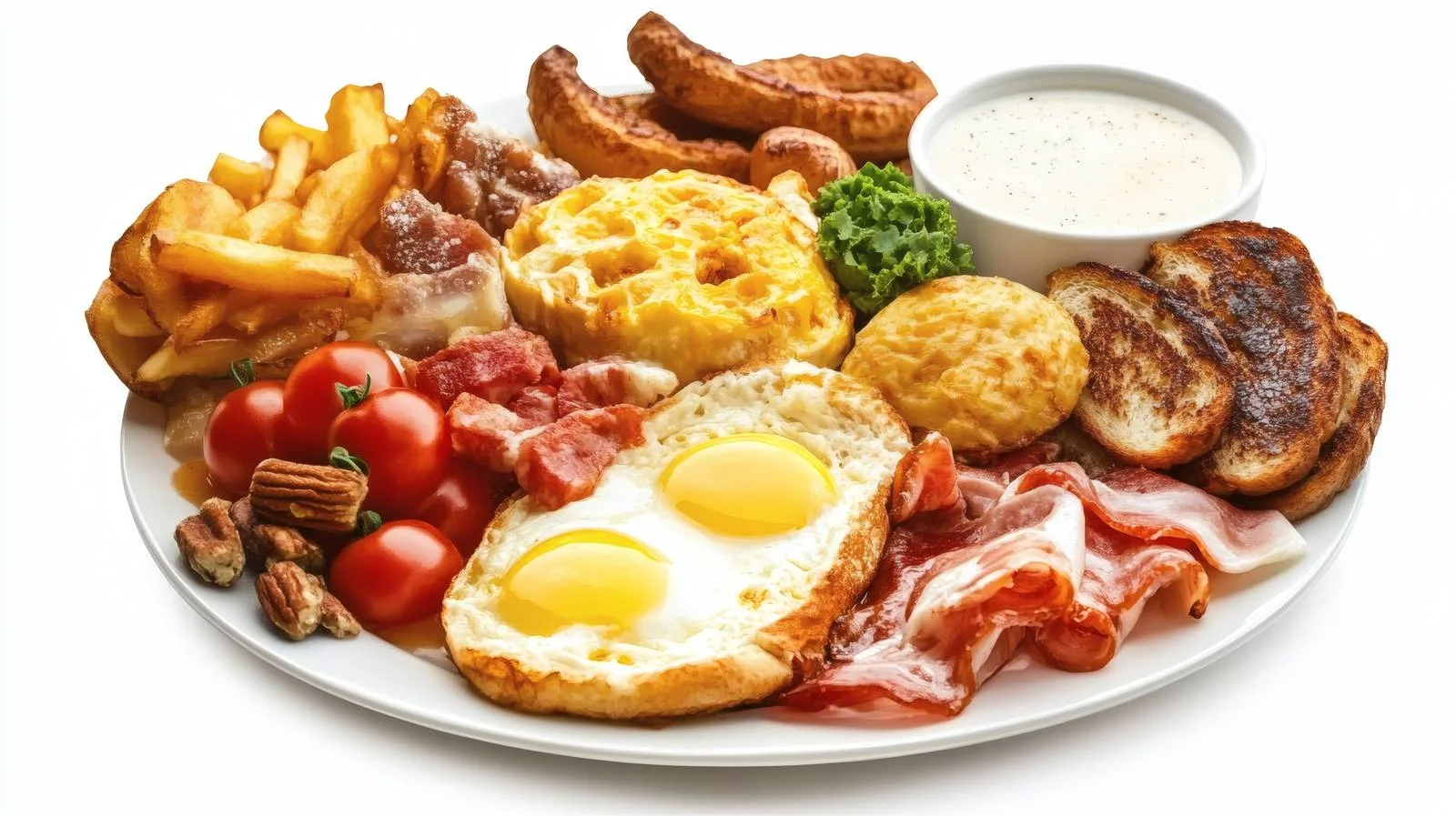 Classic American Breakfast on White Background — free download from Dotvec