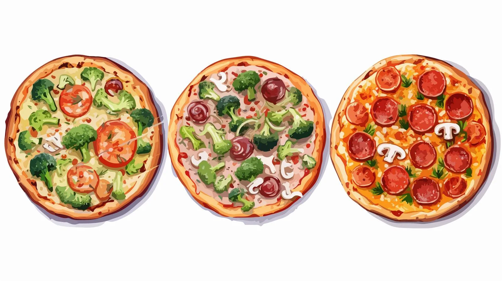 Broccoli Salami Pizza with Spicy Jalapeno — free download from Dotvec