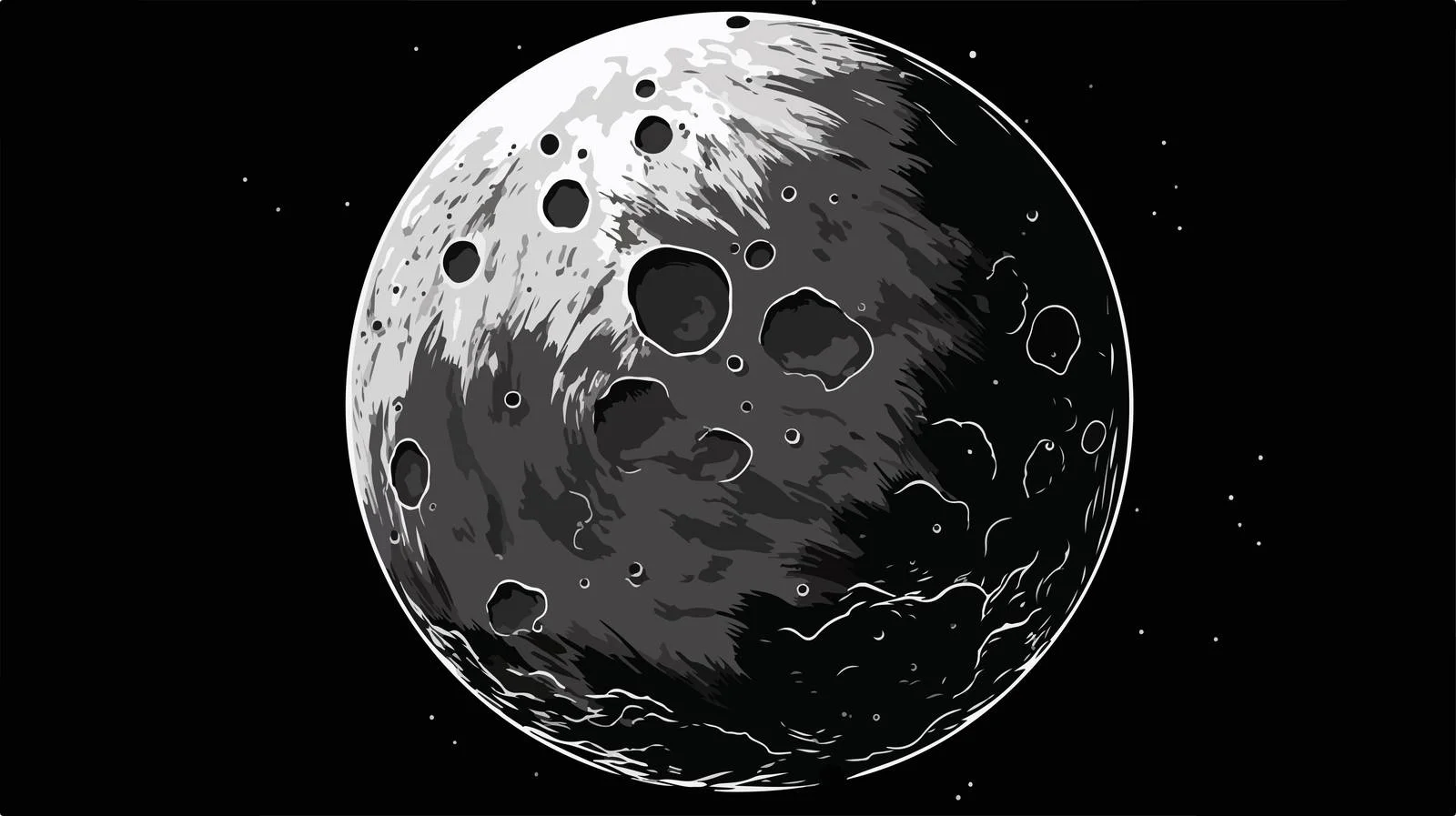 Lunar Crater Landscape under Full Moon — free download from Dotvec