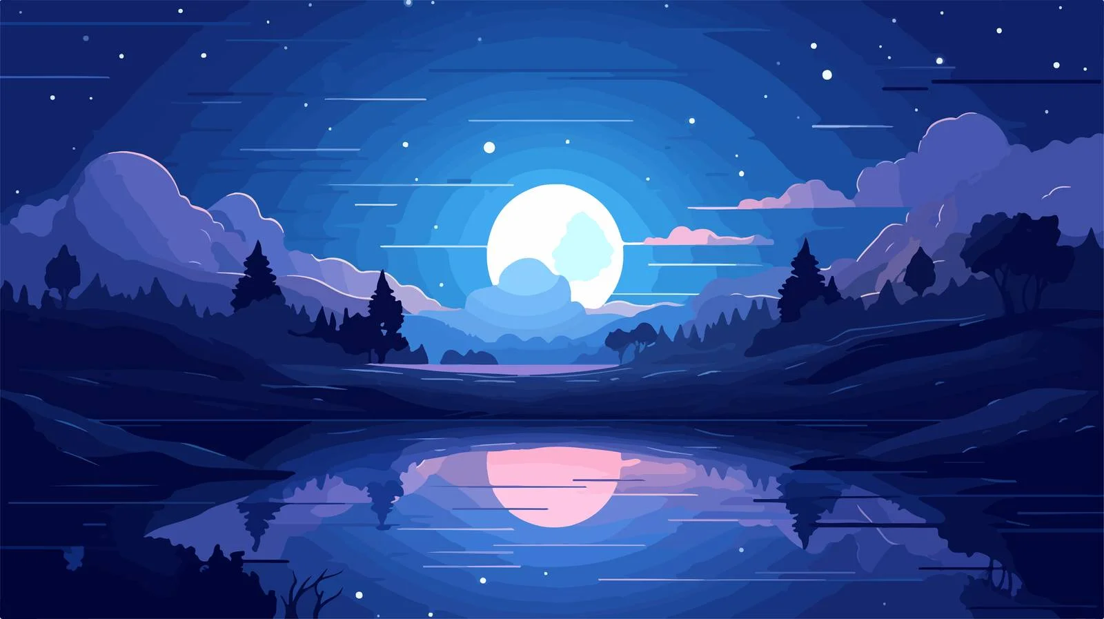 Night Sky Scene Illustration — free download from Dotvec