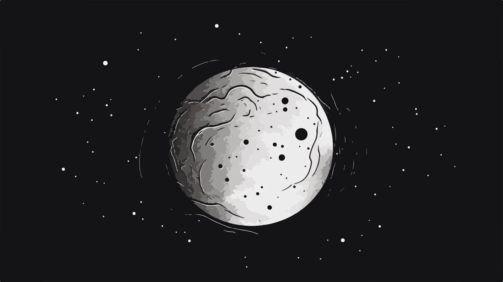 Lunar surface in simplistic linear design — free download from Dotvec