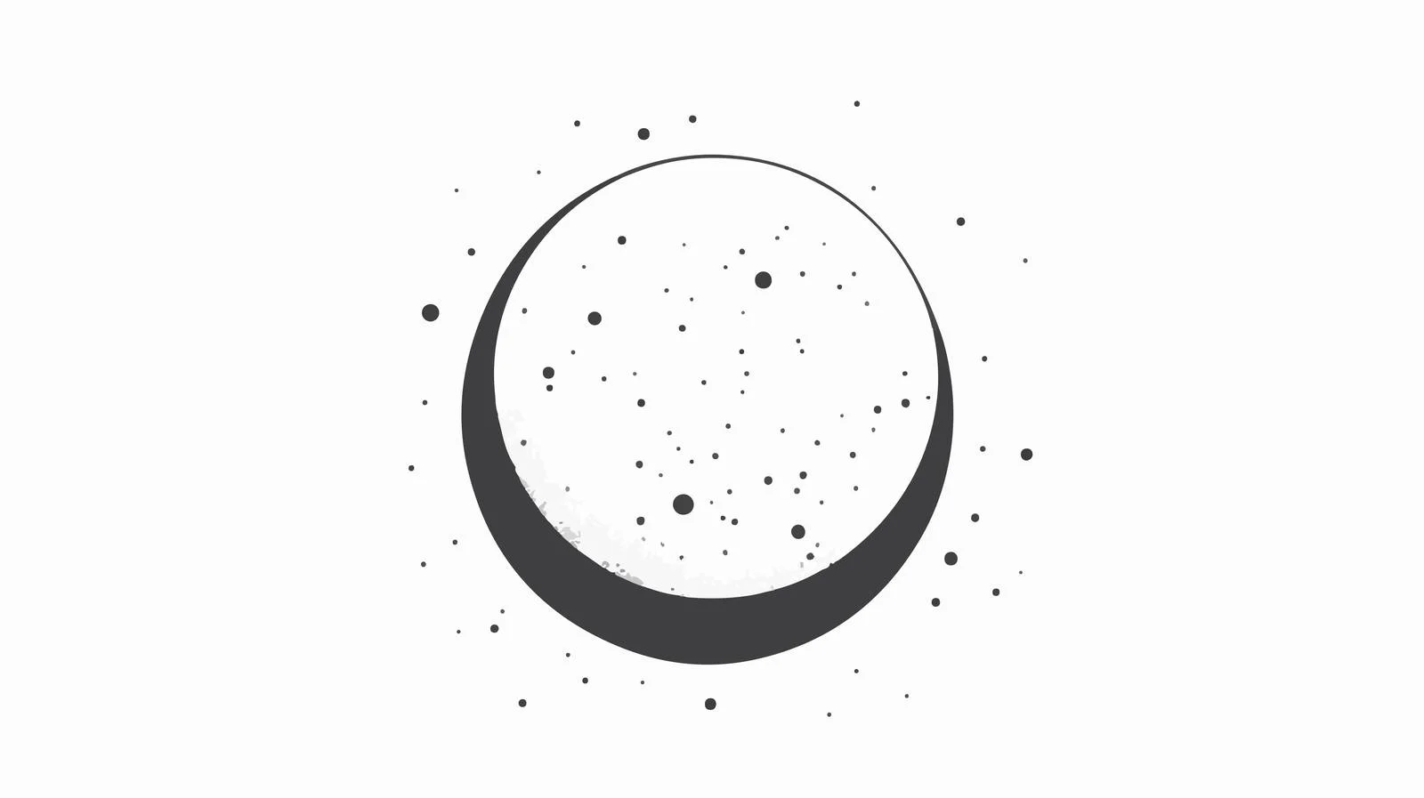 Lunar landscape with crater markings in line art — free download from Dotvec