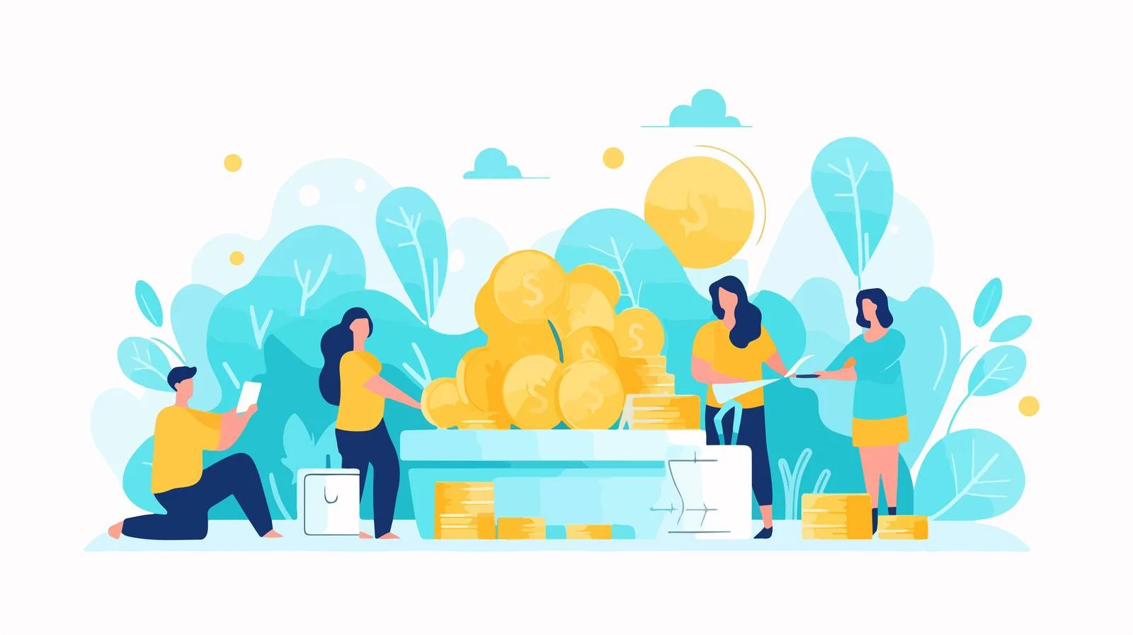 Vibrant Fundraising Line Art Design — free download from Dotvec