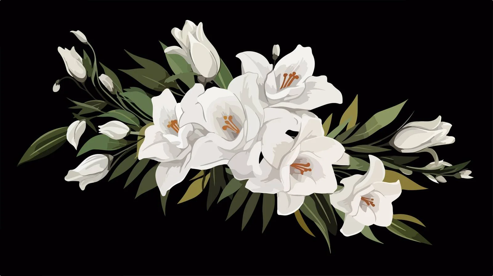 Symbolic White Funeral Flower Bouquet — free download from Dotvec