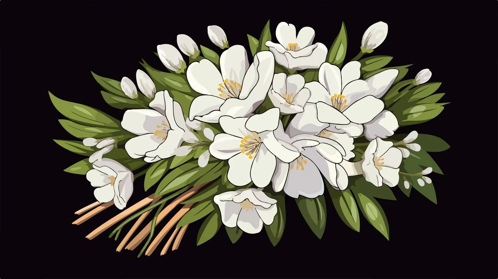 Funeral Symbol with White Flowers — free download from Dotvec
