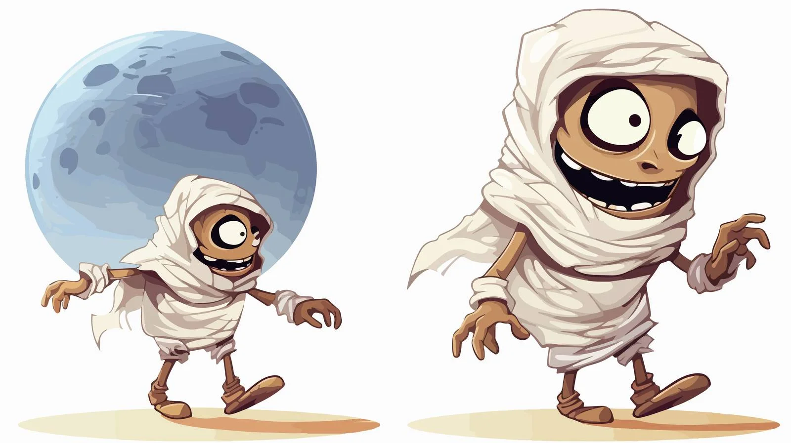 Playful Mummy with Crescent Moon Walking — free download from Dotvec