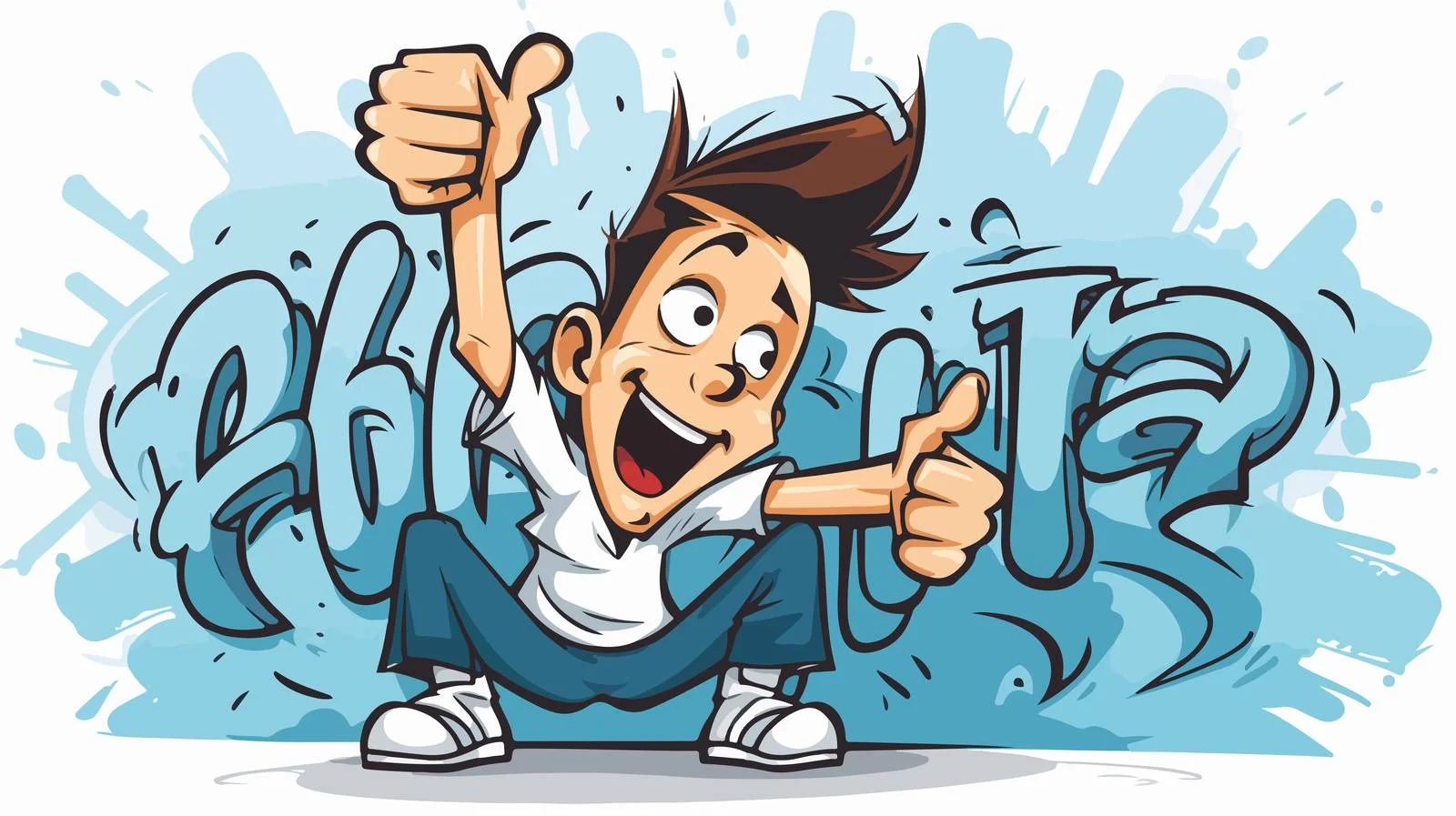 Creative Graffiti Cartoon Vector Illustration — free download from Dotvec