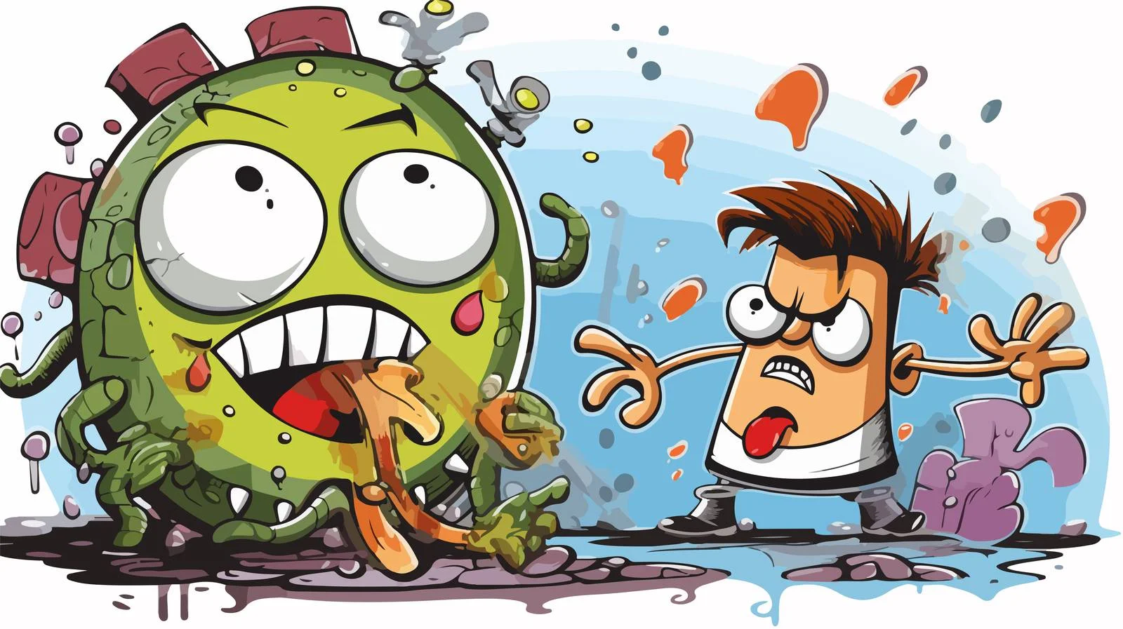 Playful Graffiti Cartoon Vector Illustration — free download from Dotvec