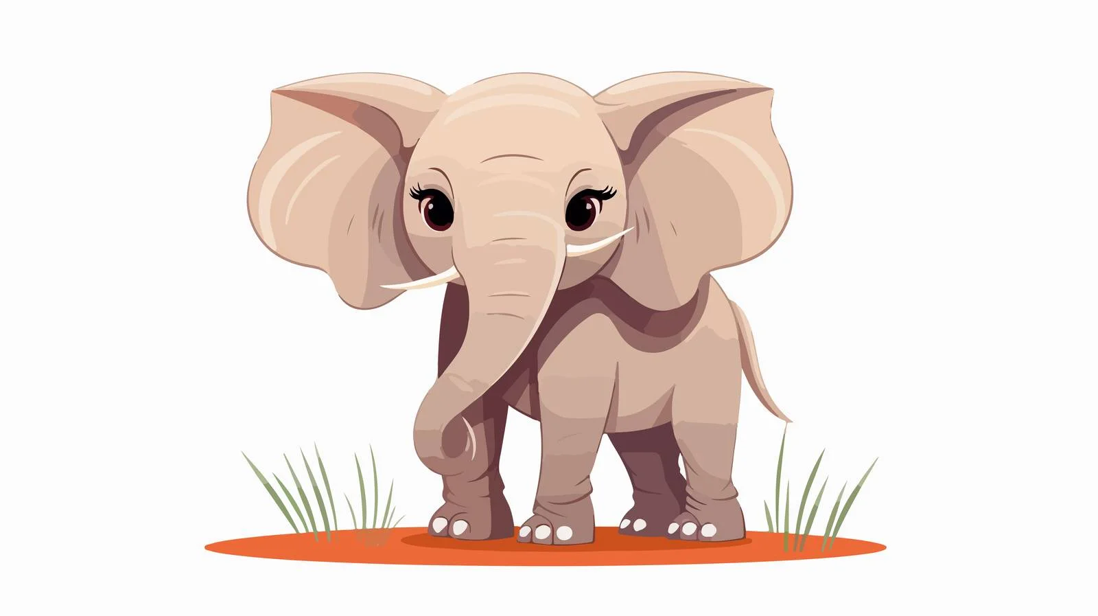Charming Baby Elephant on White Background — free download from Dotvec