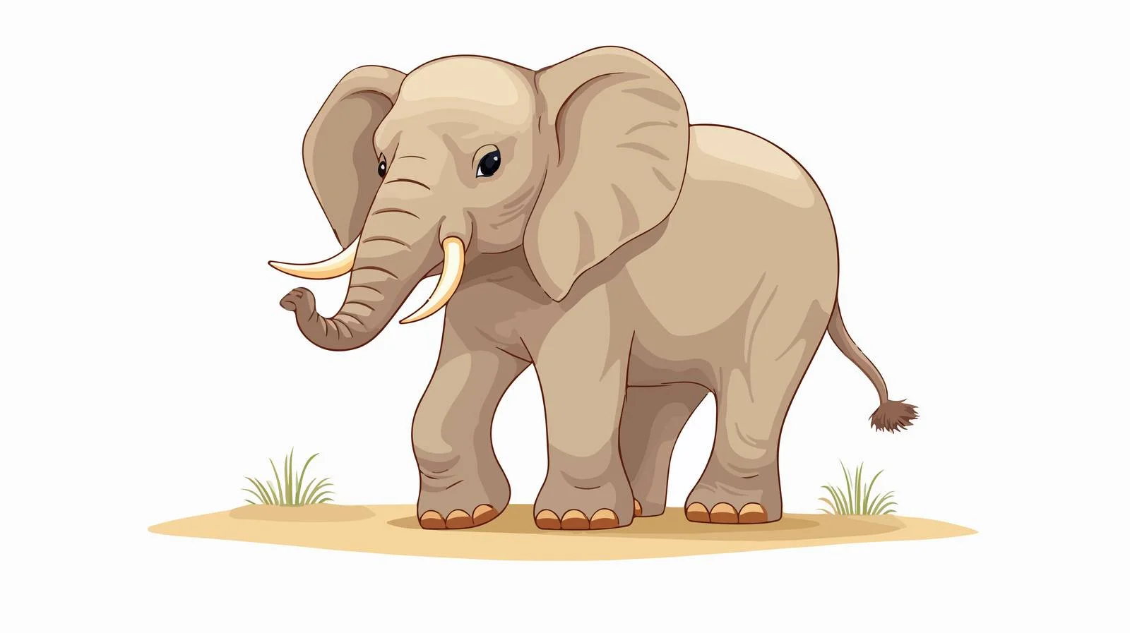 Charming elephant solo on white background — free download from Dotvec