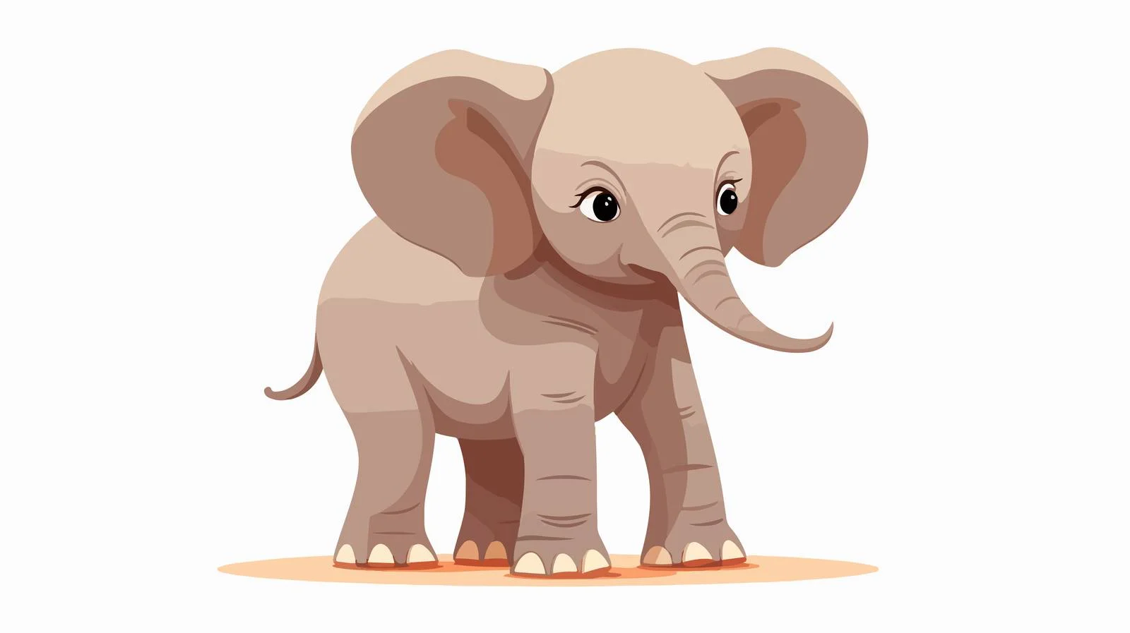 Cheerful Baby Elephant on White Background — free download from Dotvec