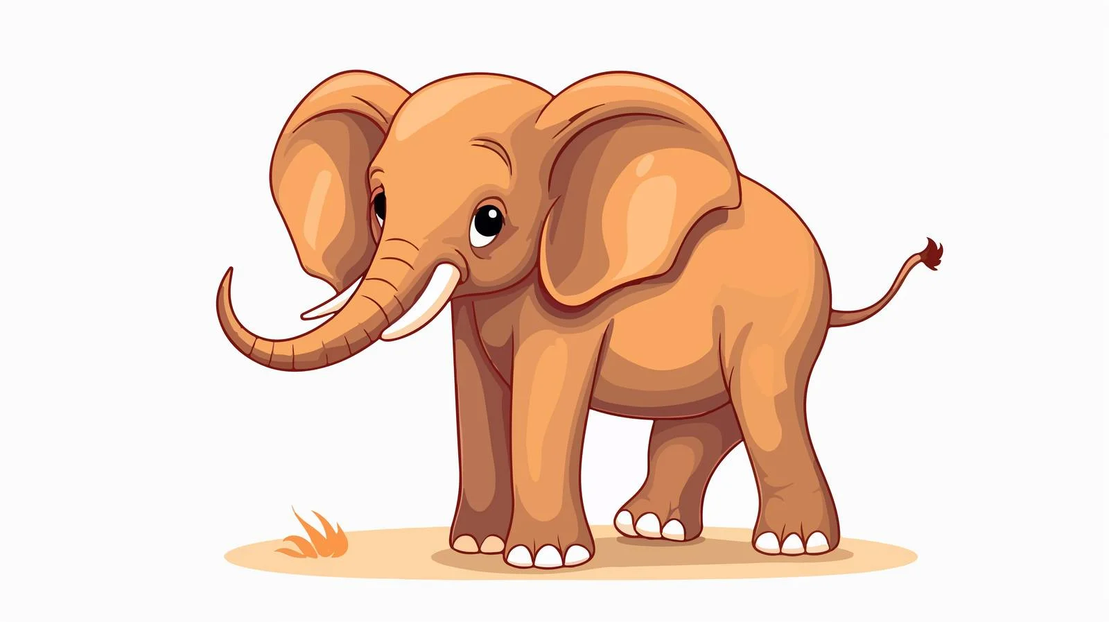 Charming elephant on white background — free download from Dotvec