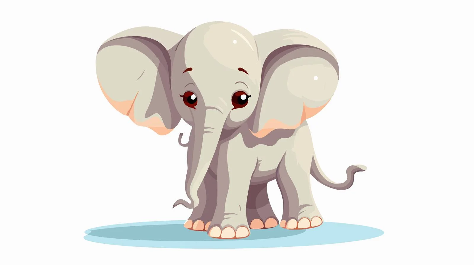 Charming Elephant Standing Alone on White Background — free download from Dotvec