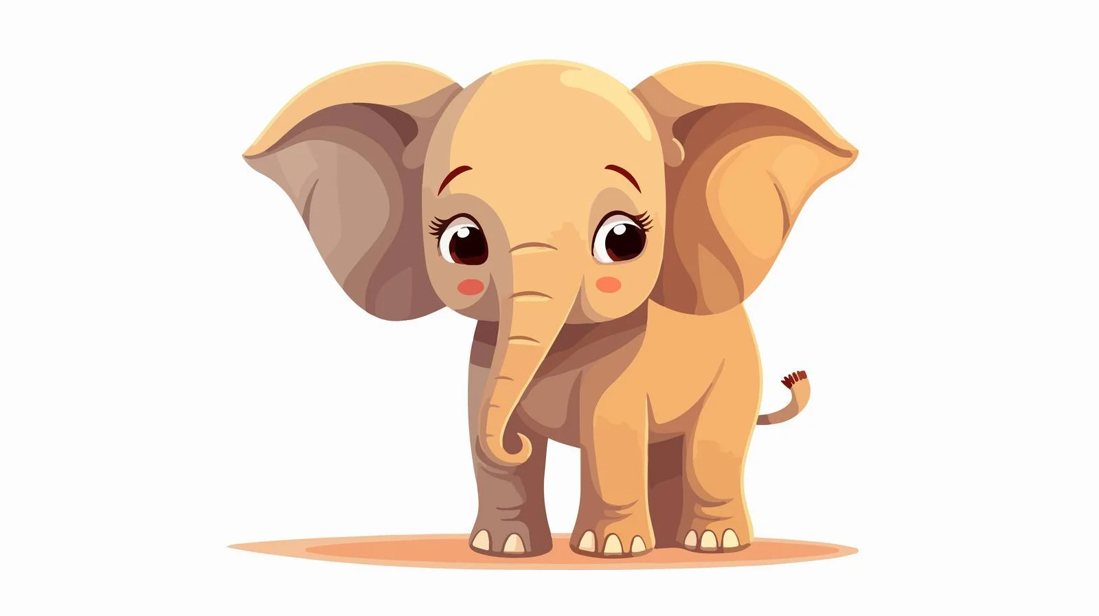 Charming Adorable Elephant Alone on White — free download from Dotvec