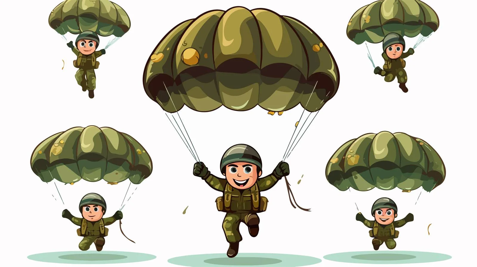 Dynamic Army Parachute Vector Illustration — free download from Dotvec