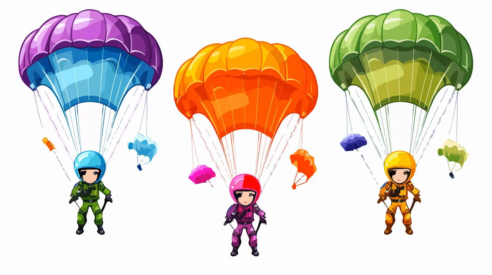 Humorous Parachuting Military Illustration — free download from Dotvec
