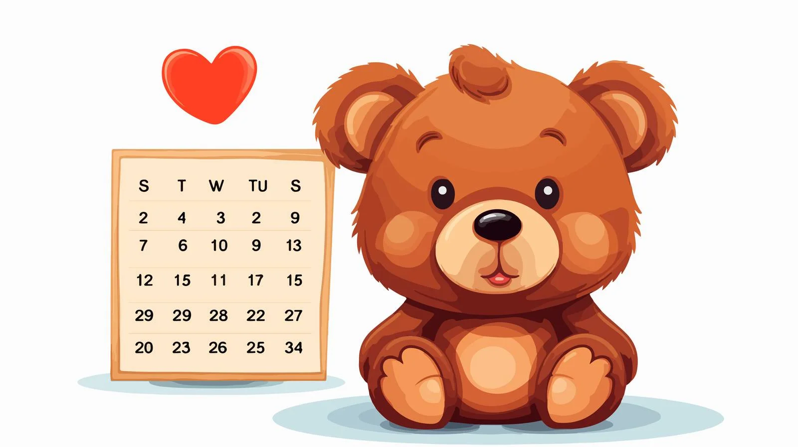 Adorable February Stock Vector Cartoon Calendar — free download from Dotvec