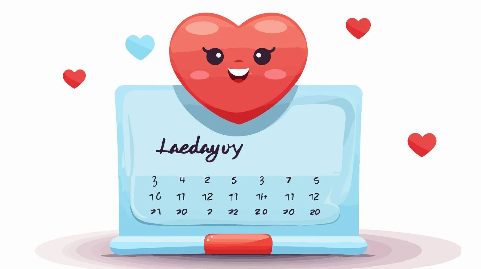 Adorable February Cartoon Calendar Vector Illustration — free download from Dotvec